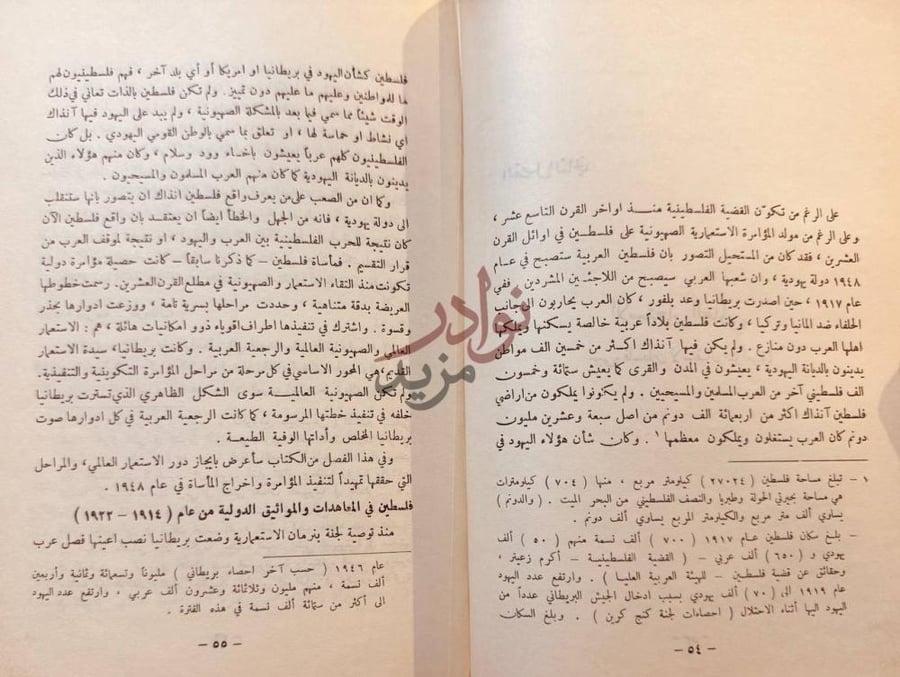 صفحة داخلية كتاب فلسطين تاريخا وعبرة ومصيرا