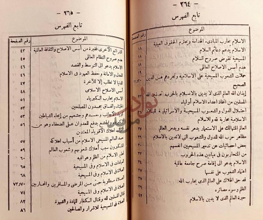 فهرس كتاب اسس الاصلاح العالمي على ضوء الهدى الاسلامي مجلد