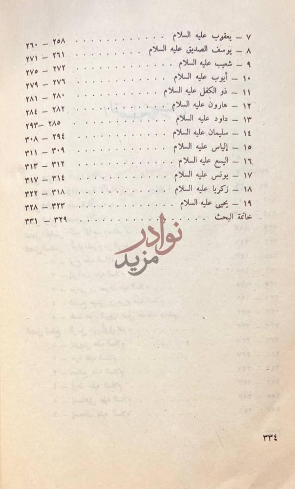 فهرس كتاب النبوة والانبياء