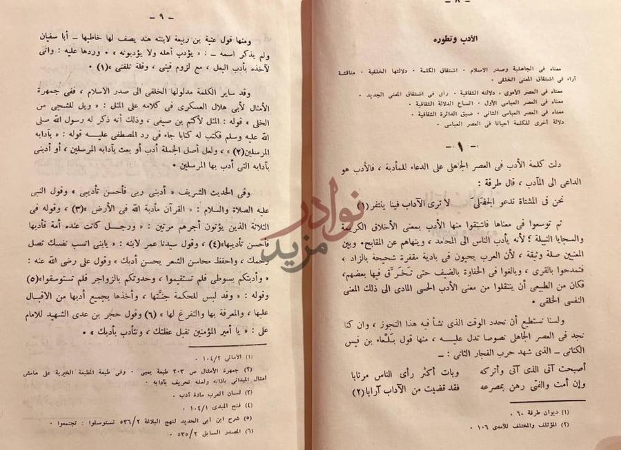 صفحة داخلية كتاب الحياة العربية من الشعر الجاهلي