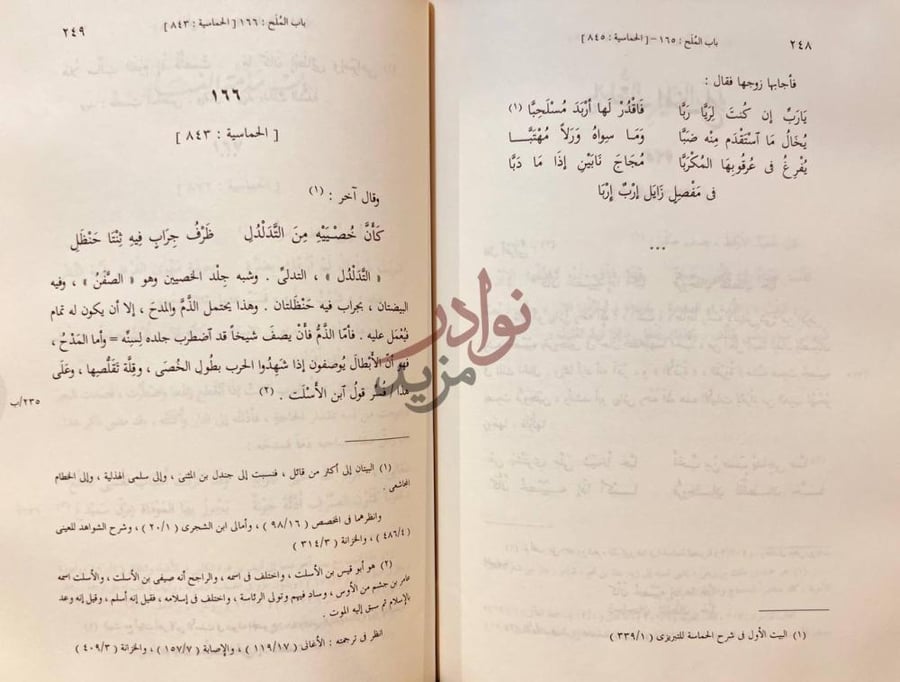 صفحة داخلية كتاب معاني ابيات الحماسة باب الم ل ح
