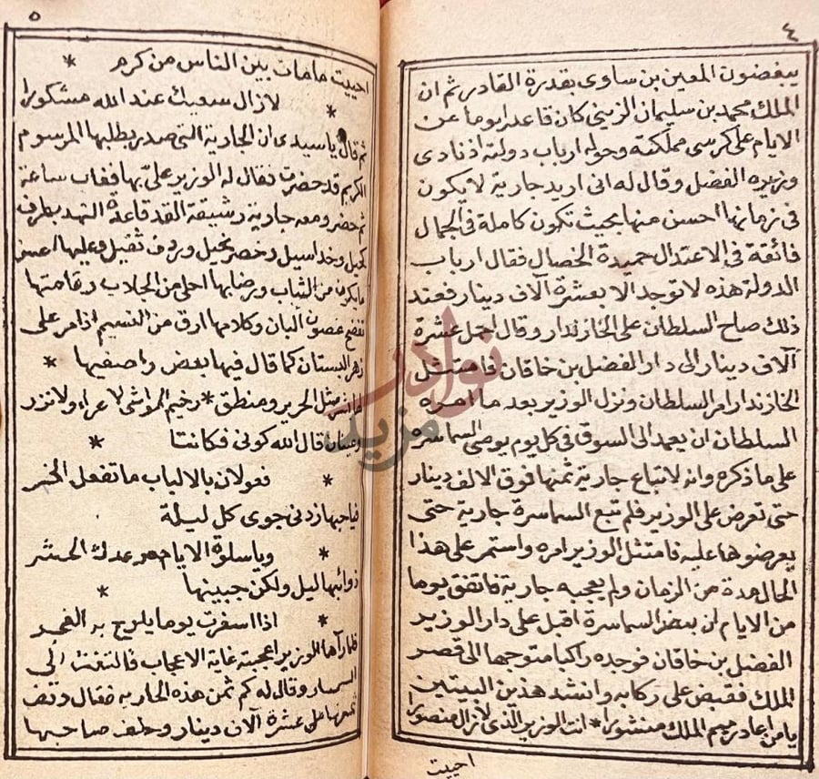 صفحة داخلية كتاب انيس الجليس وماجرى لها مع علي نور الدين