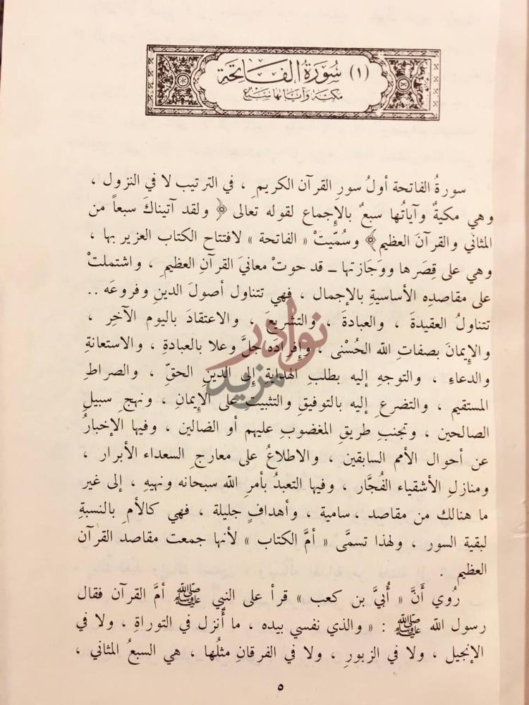 صفحة داخلية كتاب ايجاز البيان في سور القران س ور ة