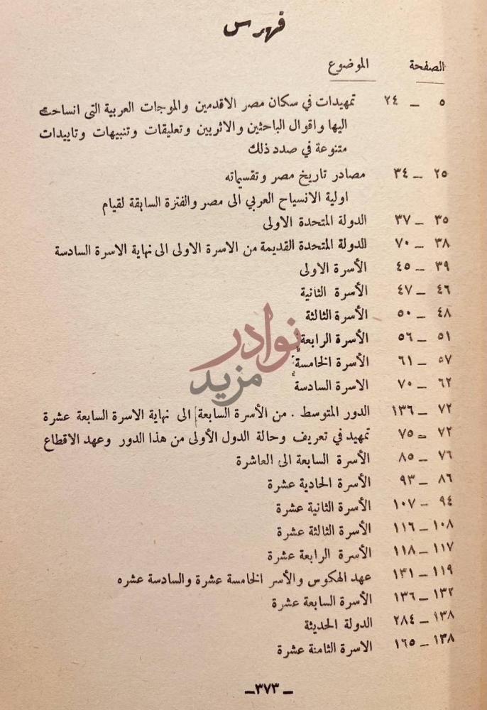 فهرس كتاب تاريخ موجبات الجنس العربي ودولها وماثرها في وادي