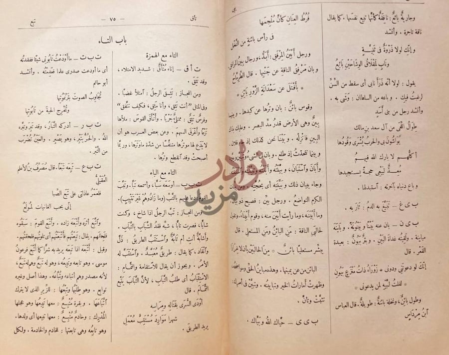 صفحة داخلية كتاب اساس البلاغة باب التاء