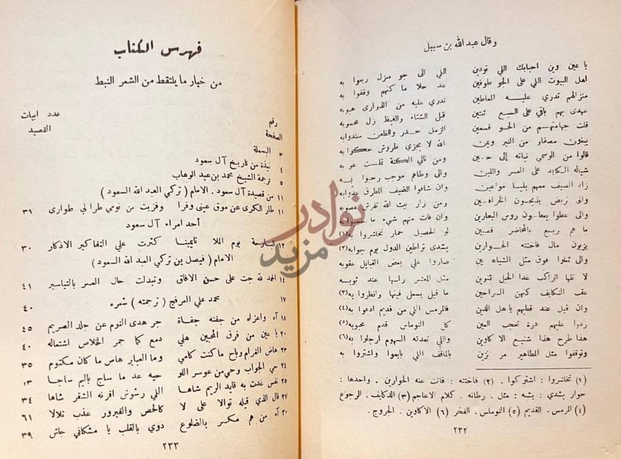 فهرس كتاب منتخبات من الشعر النبطي لاشهر شعراء نجد