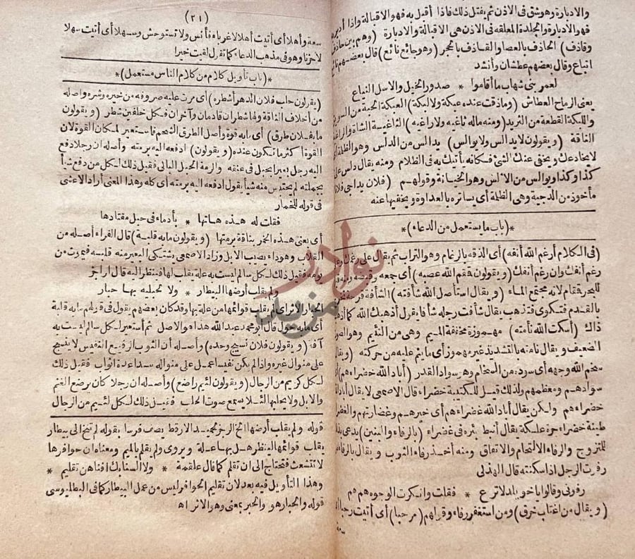صفحة داخلية كتاب ادب الكاتب باب ما يتكلم به