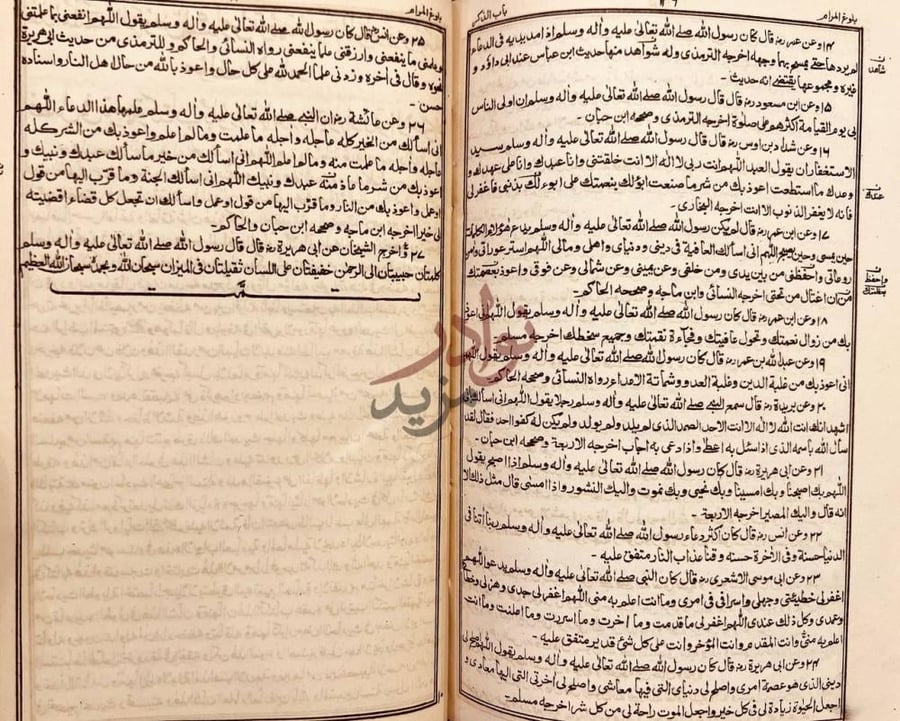 صفحة داخلية كتاب بلوغ المرام من جمع ادلة الاحكام باب النكاح