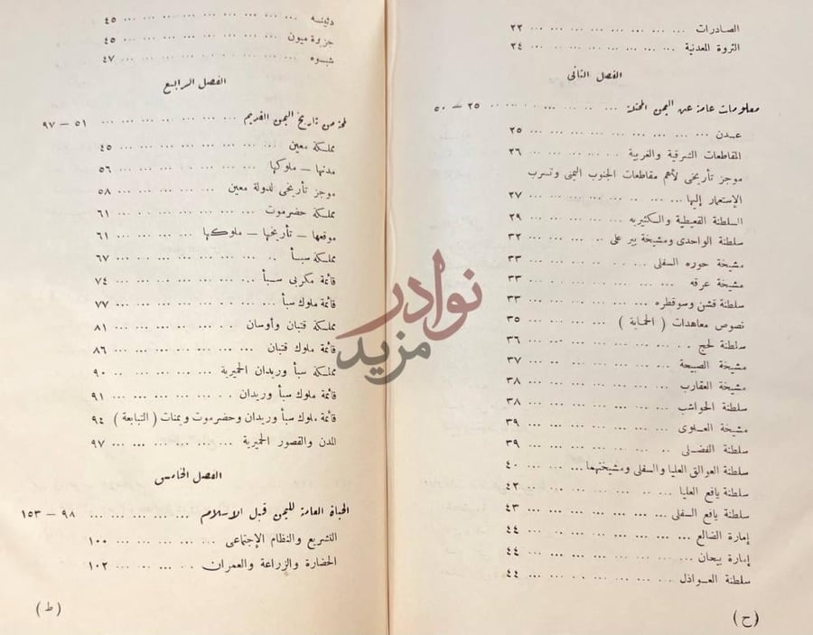 فهرس كتاب اليمن عبر التاريخ استمرار الفهرس يغطي