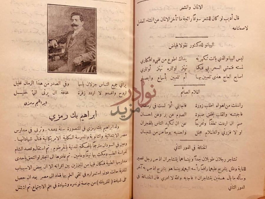 صفحة داخلية كتاب اداب العصر في شعراء الشام والعراق ومصر