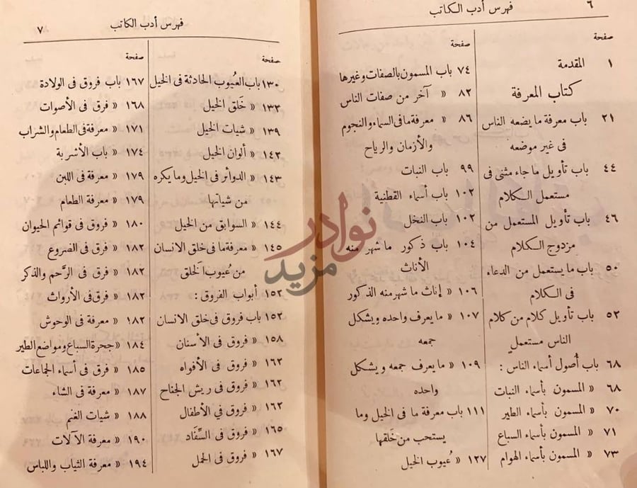 فهرس كتاب ادب الكاتب فهرس أدب الكاتب