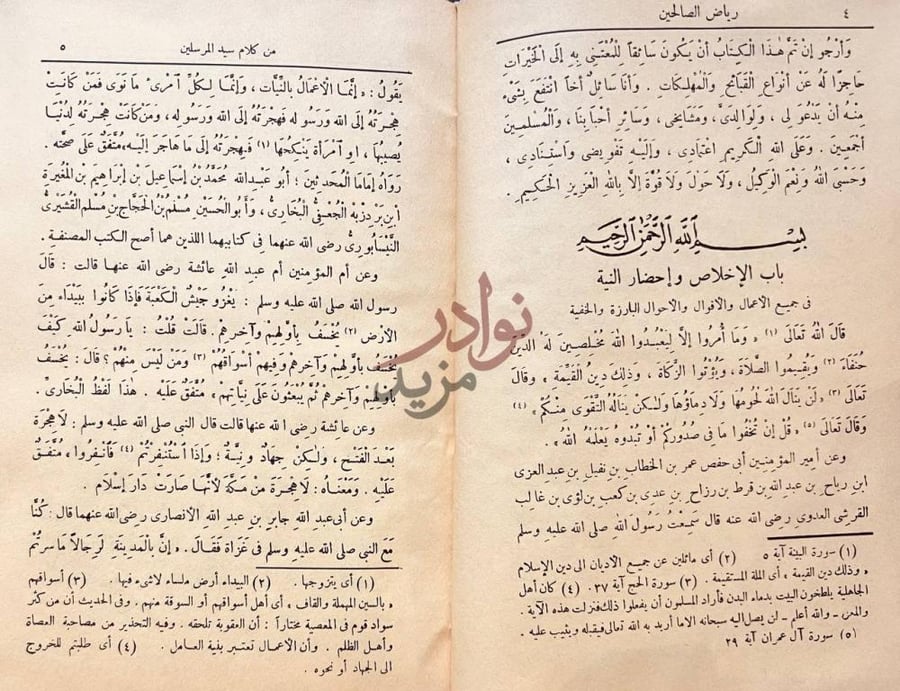 صفحة داخلية كتاب رياض الصالحين من كلام سيد المرسلين