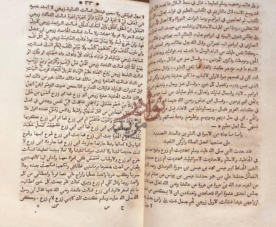صفحة داخلية كتاب الحلل السندسية في الاخبار التونسية