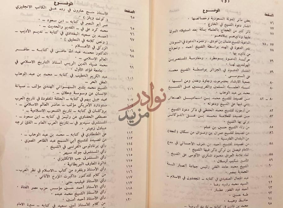 فهرس كتاب الشيخ محمد بن عبدالوهاب عقيدته السلفية ودعوته