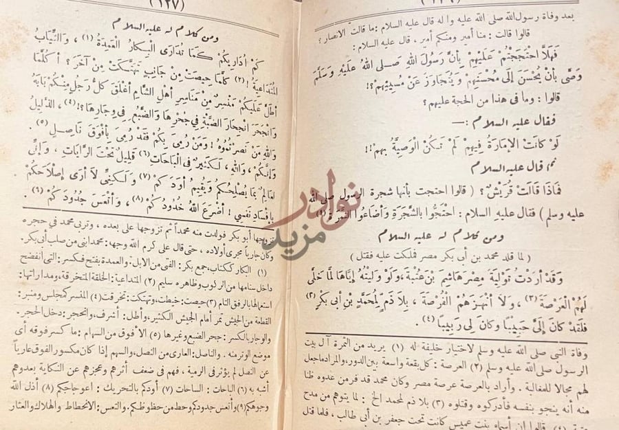 صفحة داخلية كتاب نهج البلاغة ومن كلام له عليه
