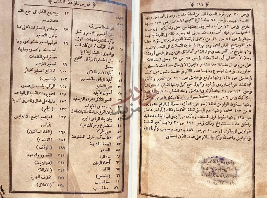 فهرس كتاب الشافية في التصريف فهرس