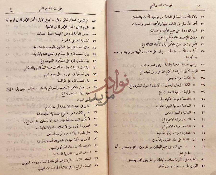 فهرس كتاب التفسير القيم فهرست التفسير القيم