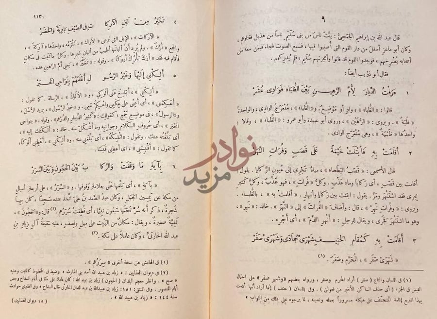 صفحة داخلية كتاب شرح اشعار الهذليين ع ر ف ت الد ي ار