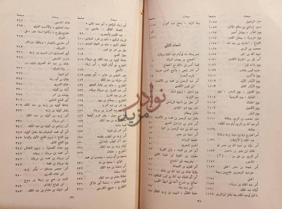 فهرس كتاب انساب الاشراف ج المجلد الثاني