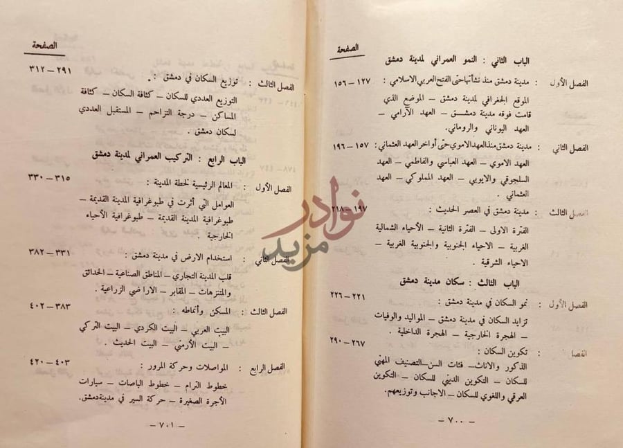 فهرس كتاب مدينة دمشق دراسة في جغرافية المدن