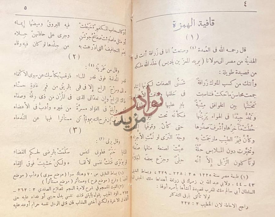 صفحة داخلية كتاب النتف من شعر ابن رشيق وزميله ابن شرف