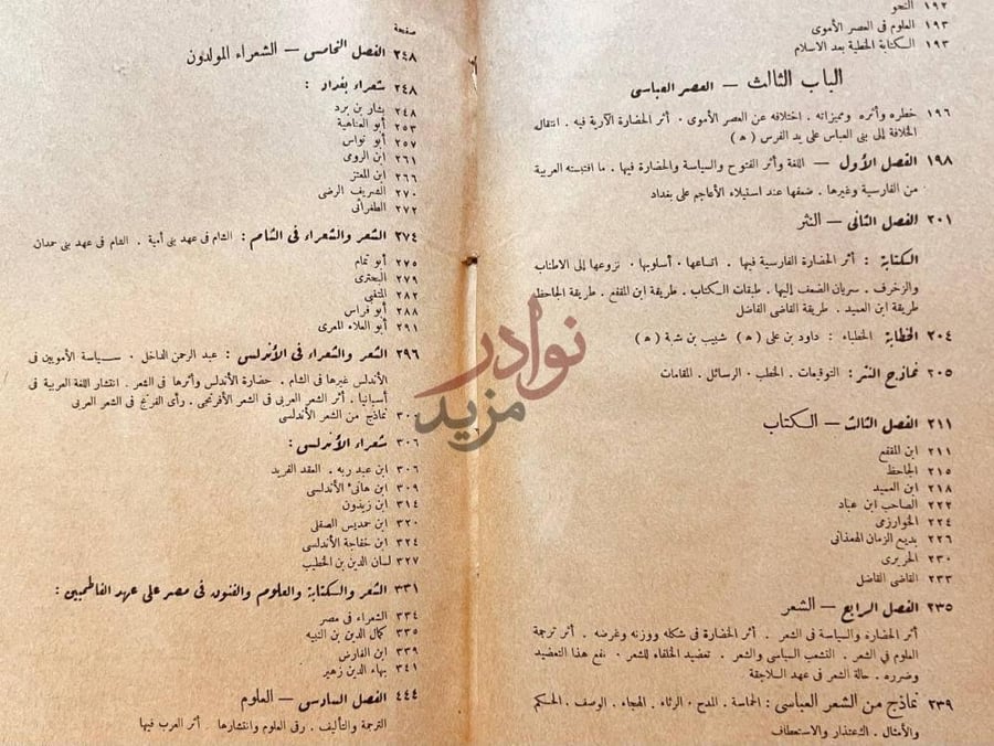 فهرس كتاب تاريخ الادب العربي الفهرس