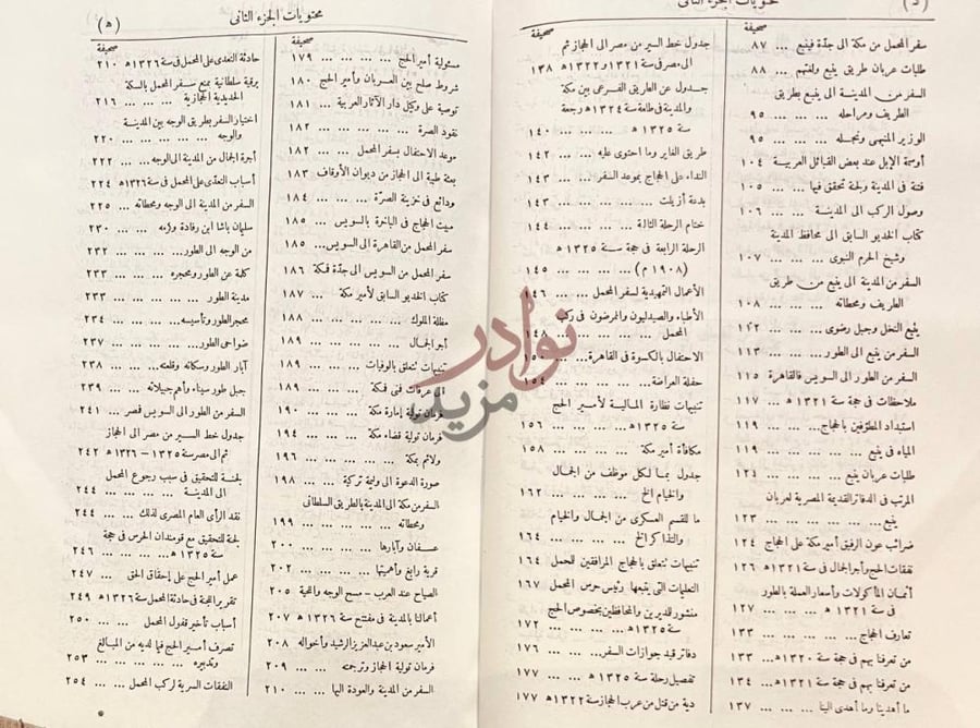 فهرس كتاب مراة الحرمين محتويات الجزء الثاني