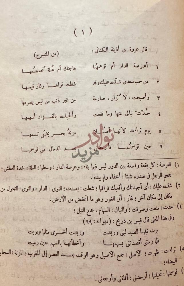 صفحة داخلية كتاب عروة بن اذينة شعره وحياته