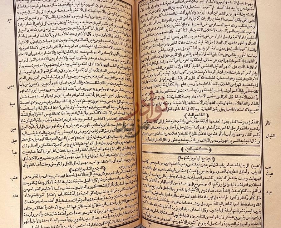 صفحة داخلية كتاب المصباح المنير في غريب الشرح الكبير