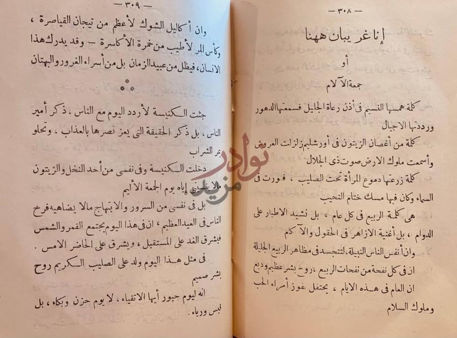 صفحة داخلية كتاب امين الريحاني ناشر فلسفة الشرق في بلاد الغرب