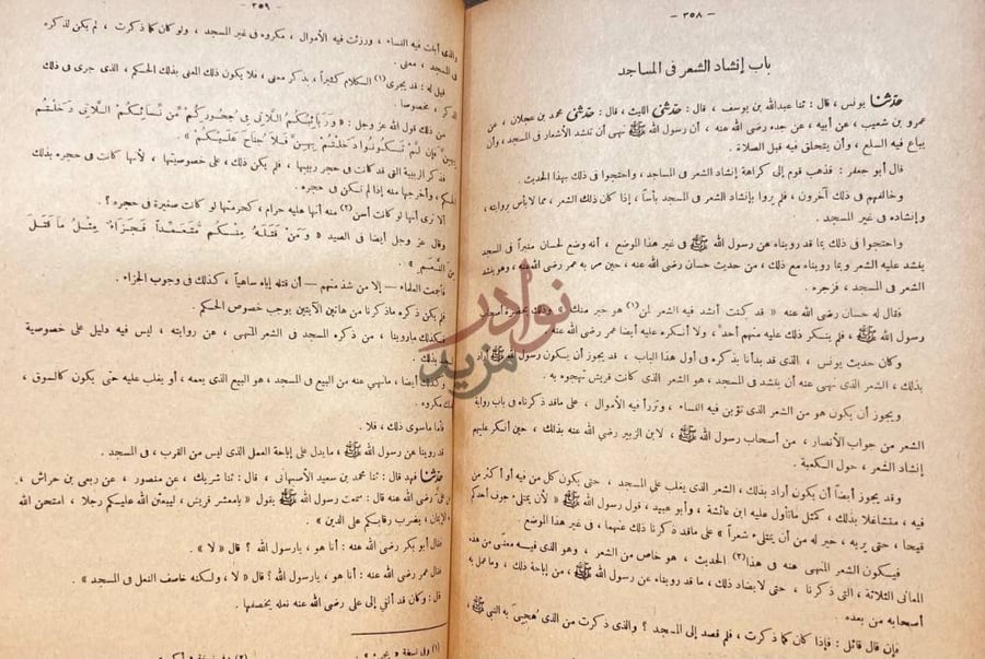 صفحة داخلية كتاب شرح معاني الاثار باب إنشاد الشعر
