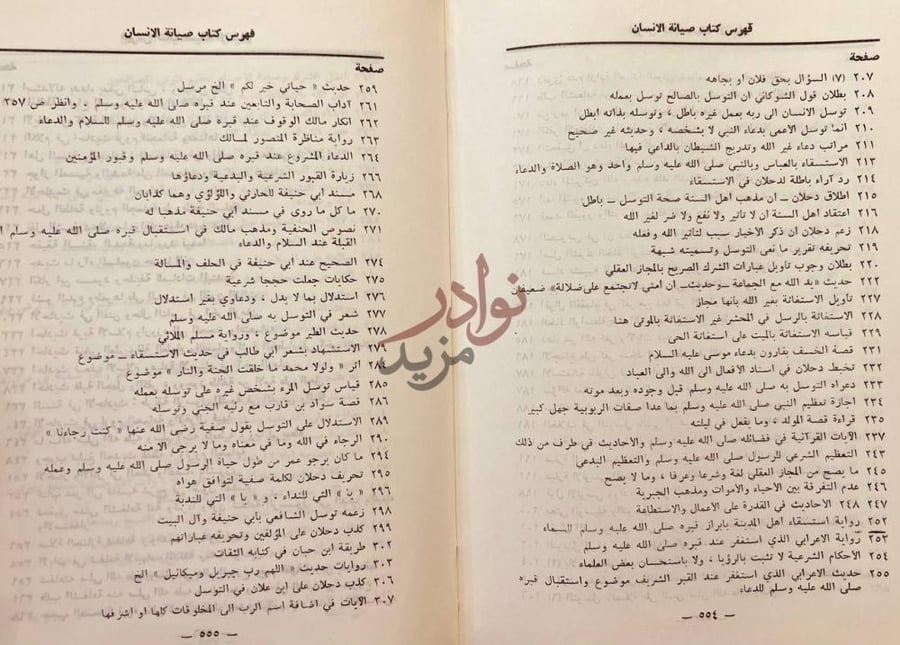فهرس كتاب صيانة الانسان عن وسوسة الشيخ دحلان