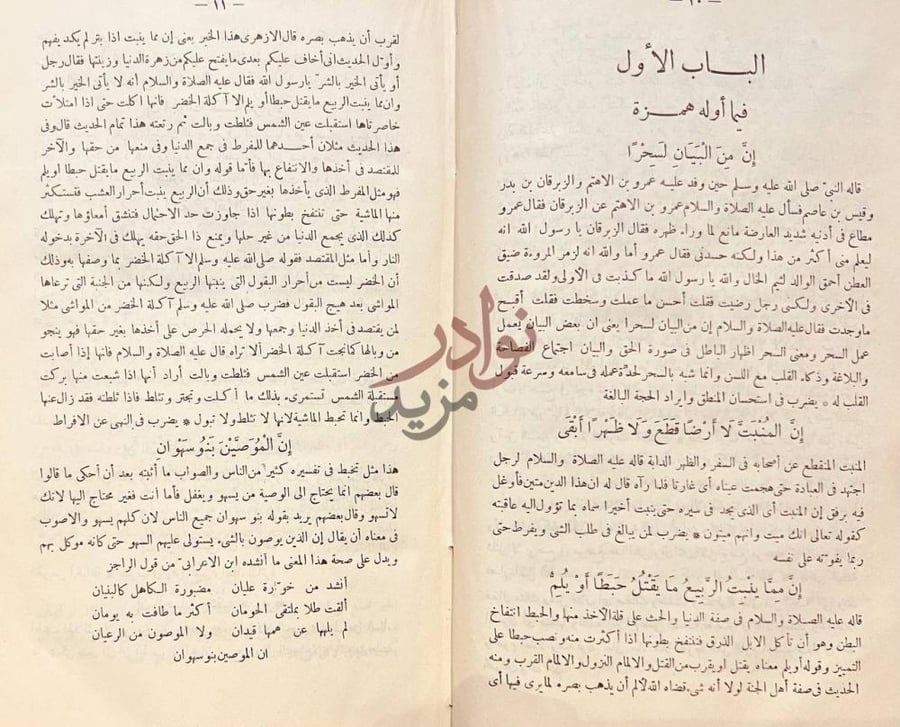 صفحة داخلية كتاب مجمع الامثال الباب الأول