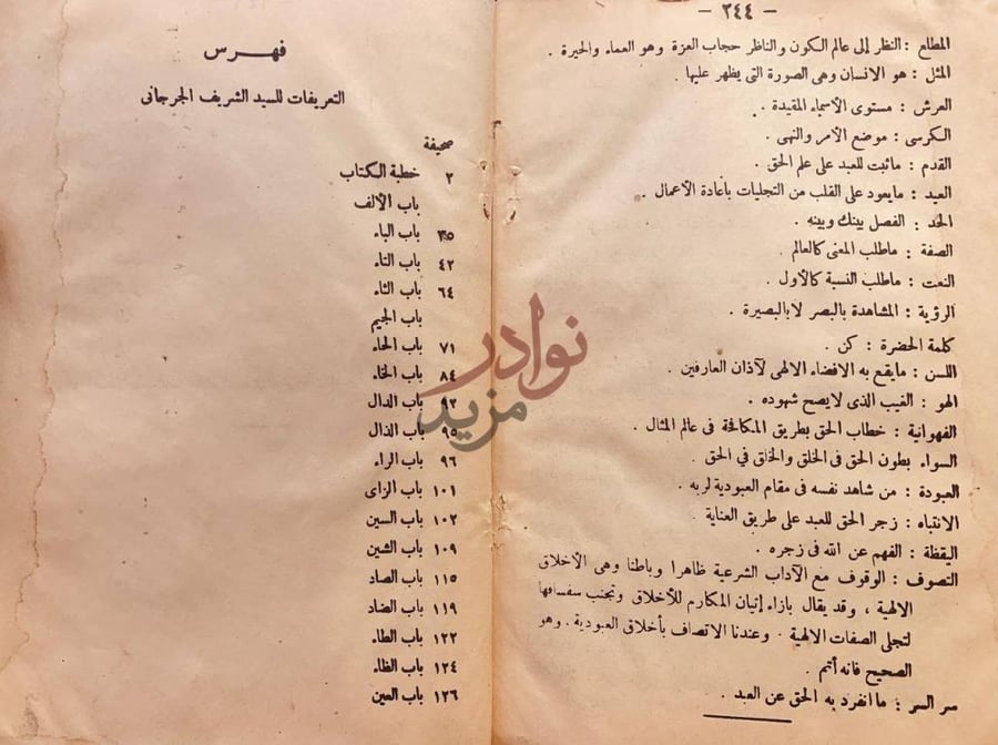 فهرس كتاب التعريفات معجم يشرح الالفاظ المصطلح عليها بين