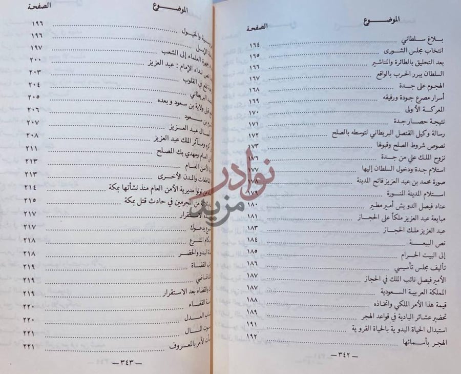فهرس كتاب من حياة الملك عبدالعزيز الموضوع