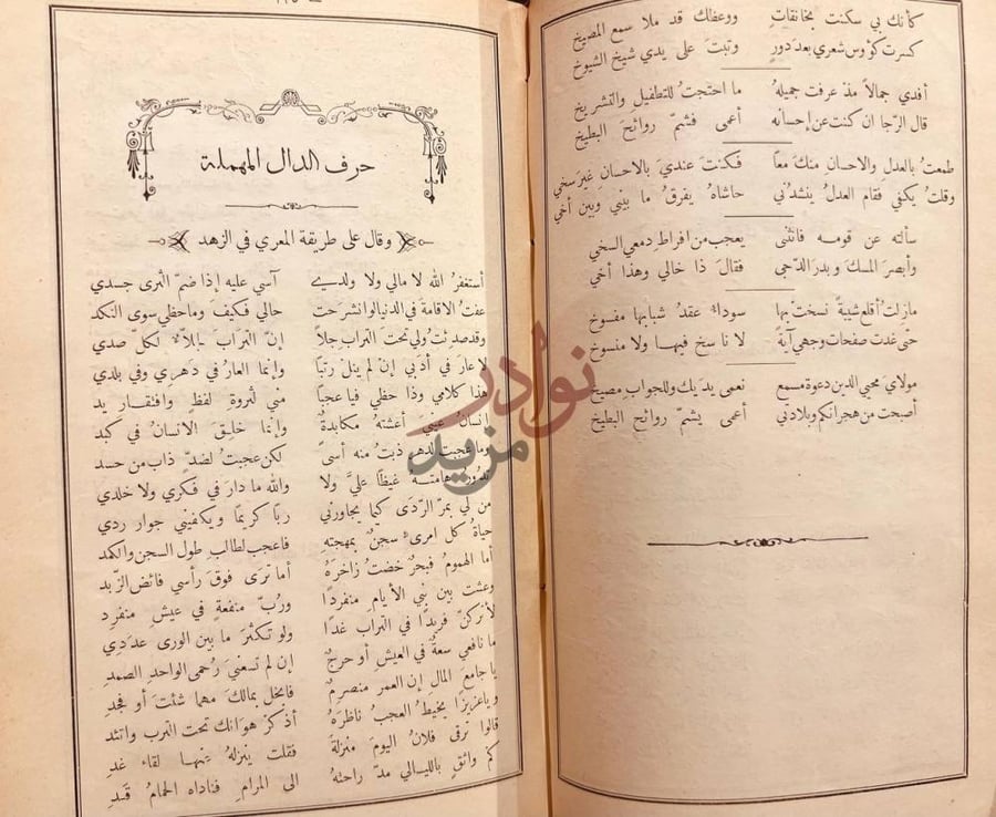 صفحة داخلية كتاب ديوان ابن نباتة المصري حرف الدال المهمل