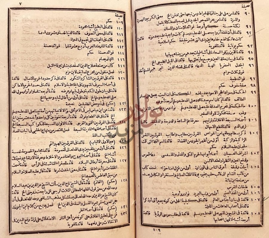 فهرس كتاب الكنز المدفون والفلك المشحون