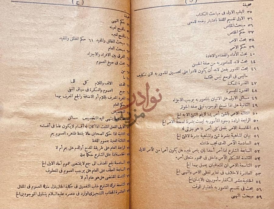 فهرس كتاب تسهيل الوصول الى علم الاصول