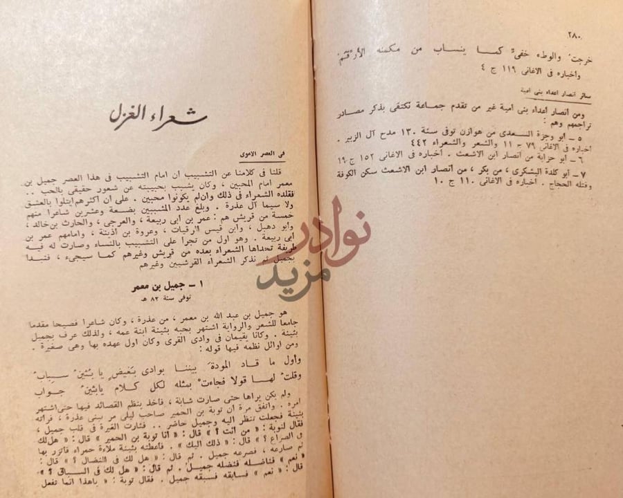 صفحة داخلية كتاب تاريخ اداب اللغة العربية شعراء الغزل