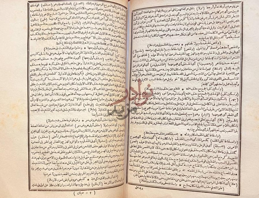 صفحة داخلية كتاب شرح الصبان على منظومته في علم العروض