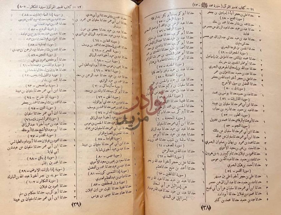 فهرس كتاب تيسير المنفعة بكتاب مفتاح كنوز السنة و المعجم
