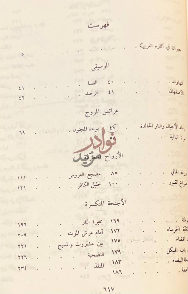فهرس كتاب المجموعة الكاملة لمؤلفات جبران خليل جبران فهرست