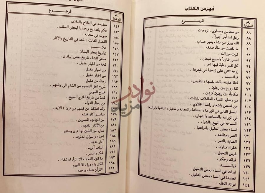 فهرس كتاب المختار من القصص والتاريخ والاثار فهرس الكتاب