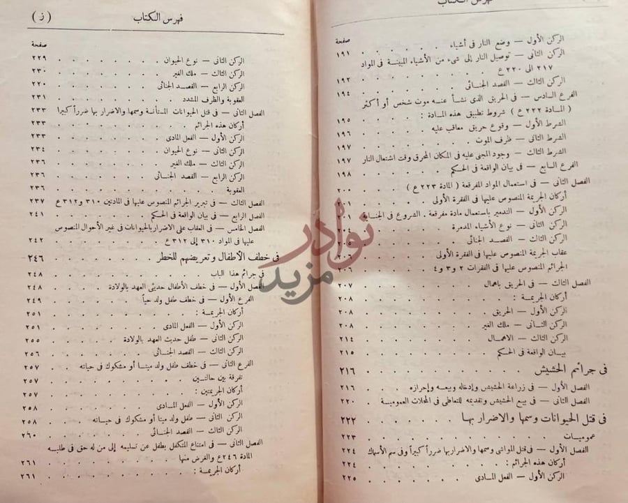 فهرس كتاب الموسوعة الجنائية ج فهرس الكتاب