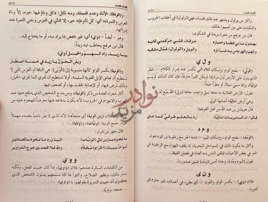 صفحة داخلية كتاب كلمات قضت معجم بالفاظ اختفت من لغتنا الدارجة
