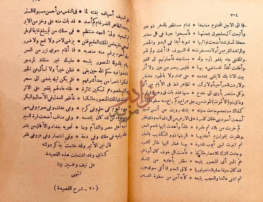 صفحة داخلية كتاب شرح قصيدة ابن عبدون المعروفة بالبسامة