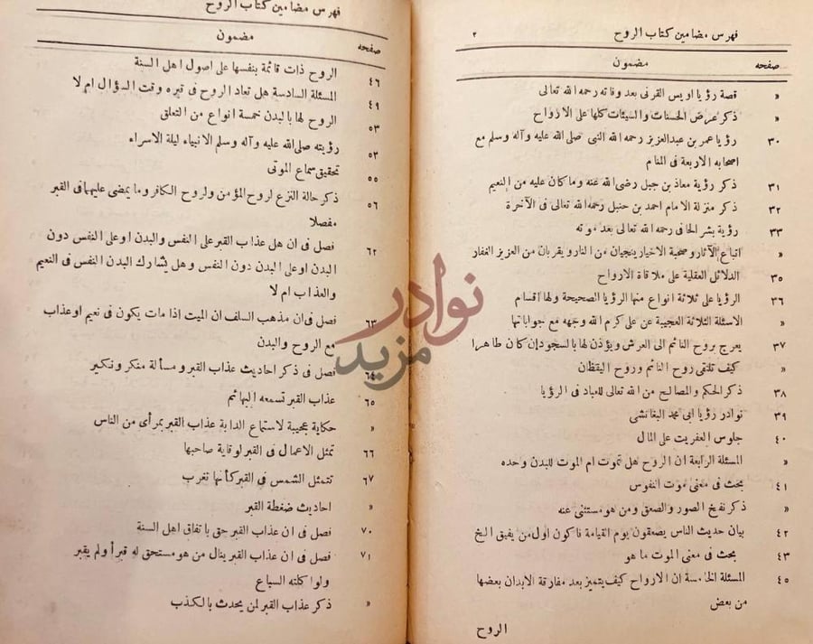 فهرس كتاب الروح فهرس مضامين كتاب