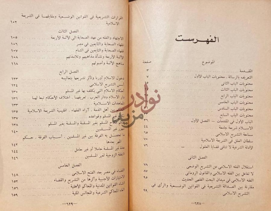 فهرس كتاب الزواج والطلاق في جميع الاديان الفهرست