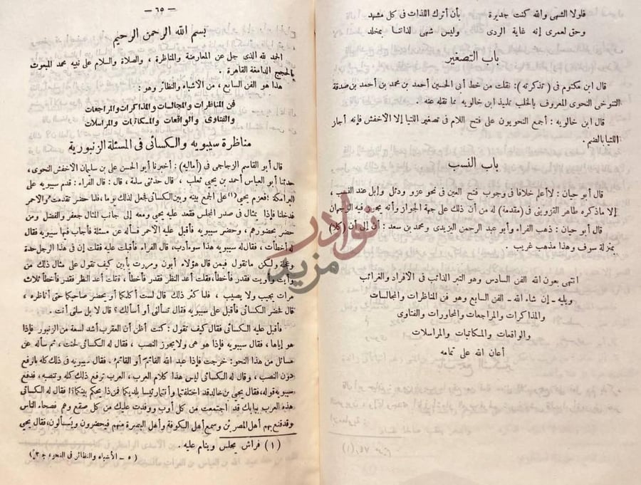 فصل كتاب الاشباه والنظائر في النحو فن المناظرات