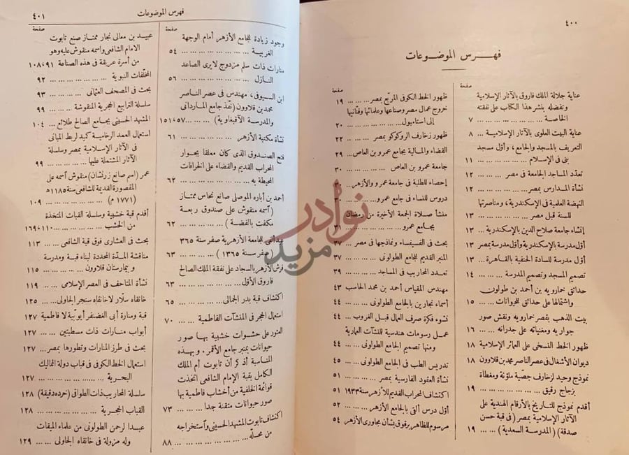 فهرس كتاب تاريخ المساجد الاثرية التي صلى فيها فريضة الجمعة